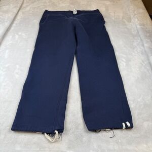 Vintage Polo Ralph Lauren Mens Navy Blue Wide Leg Sweatpants Distressed Hem